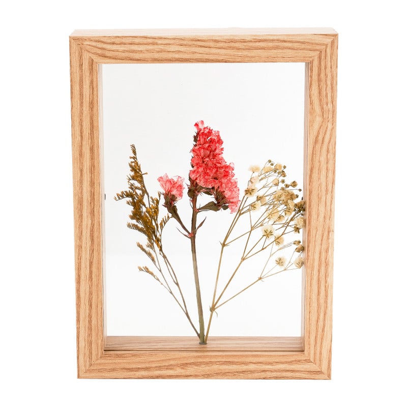 Wanddecoratie met bloemen - diverse varianten - 14,5x4x19,6 cm