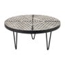 Decoratieplateau op pootjes - zwart/hout - ⌀23x12 cm