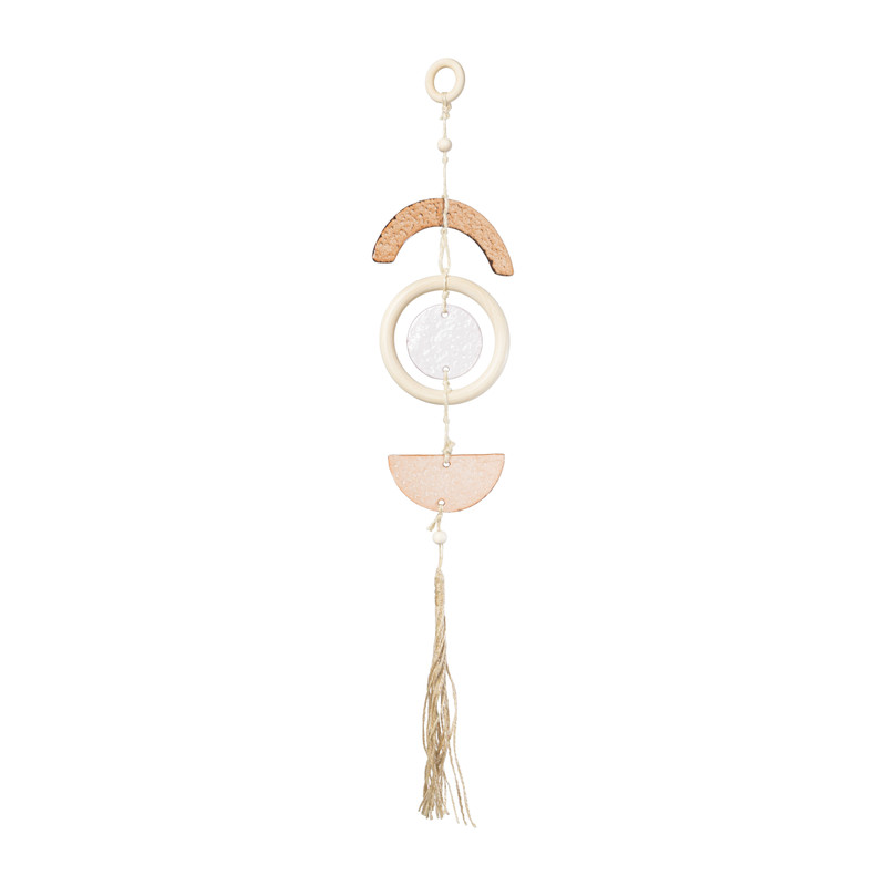 Deco hanger - glas/touw - 10x50x1 cm