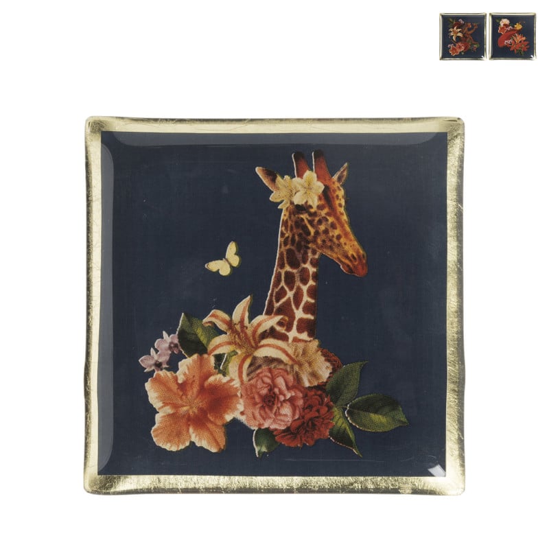 Schaaltje dieren met bloemen - multikleur - ø10x1.5 cm