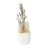 Foto clip potje met droogbloem - goud/wit - ø3.5x11.5 cm