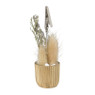 Foto clip potje met droogbloem - goud/wit - ø3.5x11.5 cm