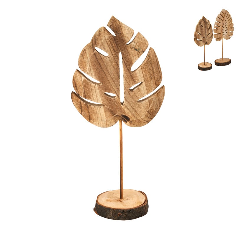 Staande decoratie blad - diverse varianten - 14x8x31 cm