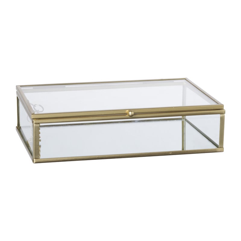 Gouden box - rechthoekig -  18x12x4,5 cm