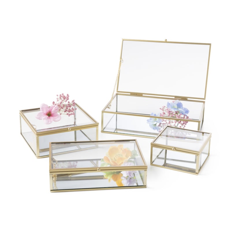 Gouden box - rechthoekig -  23x14x5,5 cm