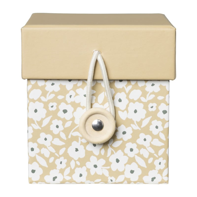 Deco box met print mini - geel - 7.5x7.5x8 cm