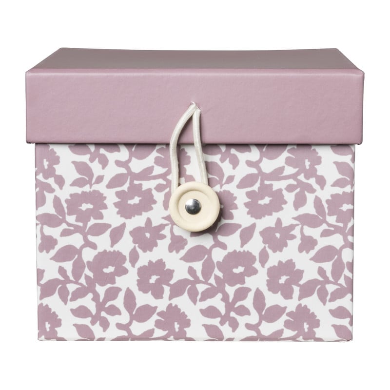 Decobox met print klein - paars - 12x12x10 cm