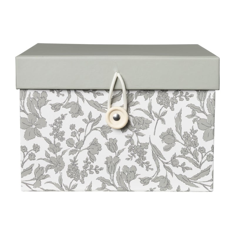 Decobox met print middel - groen - 16x16x11 cm