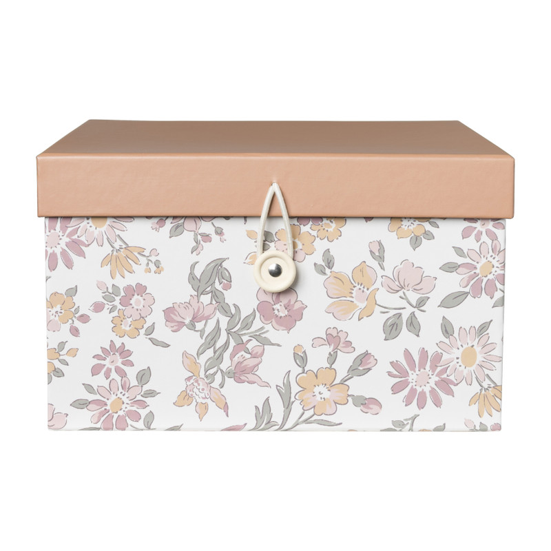 Decobox met print groot - roze - 20x20x12 cm