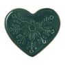 Schaaltje hart - groen - 14.5x12.5 cm