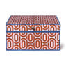 Decoratie box boho - rood/blauw - 18x19x9 cm