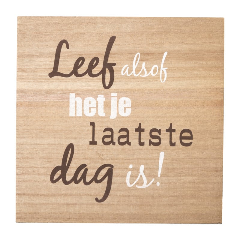 Tekstbord Laatste dag - 20x20 cm 