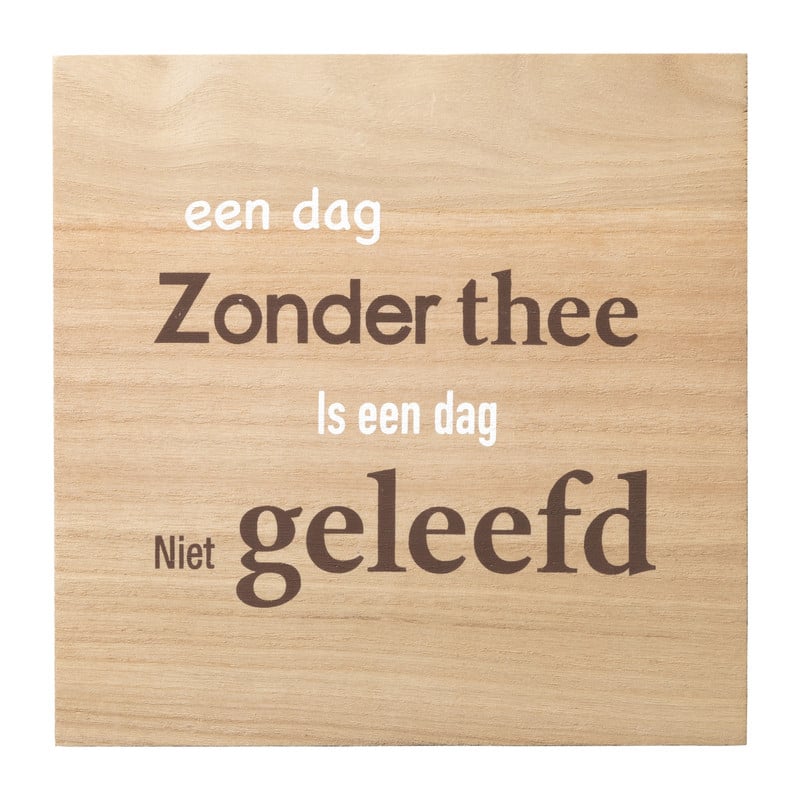 Tekstbord Koffie - 20x20 cm 