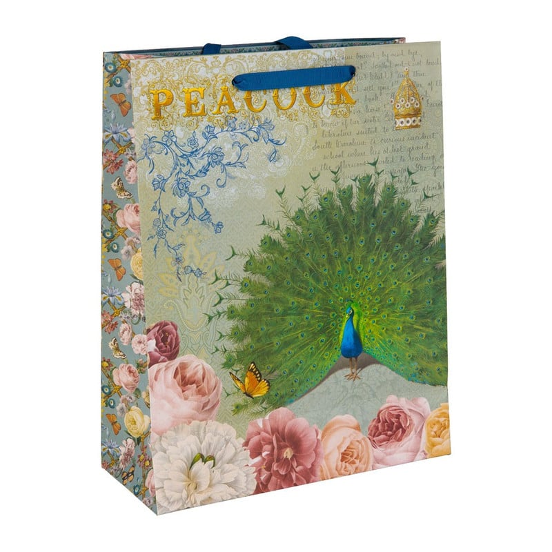 Cadeautasje pauw - 26x33 cm