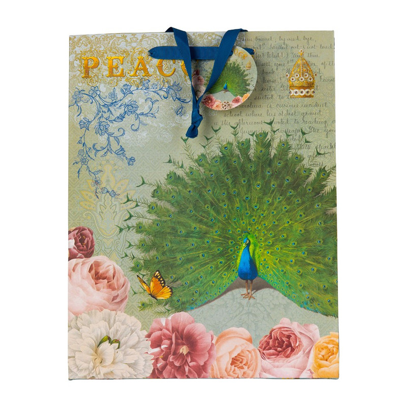 Cadeautasje pauw - 26x33 cm
