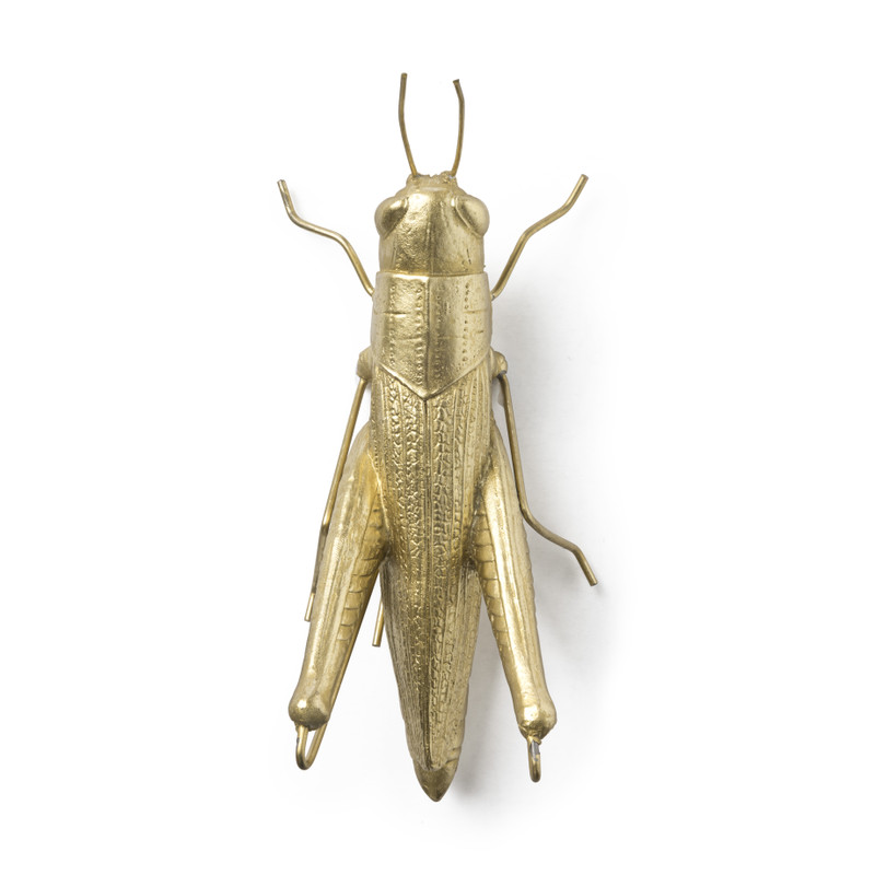 Decoratie beeld sprinkhaan - goud - 11 cm