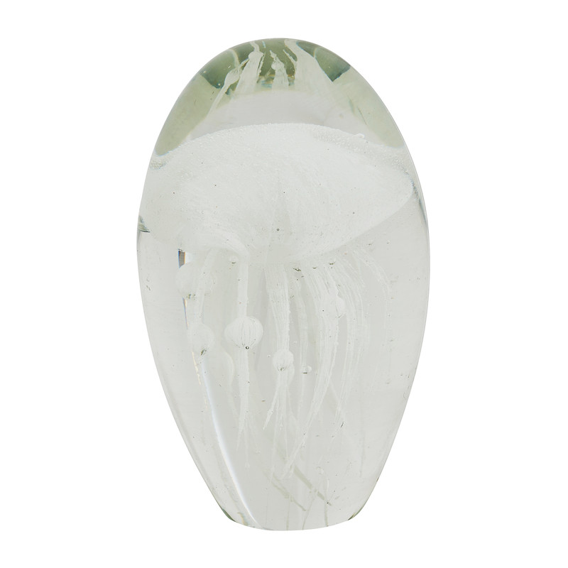 Ornament presse papier kwal in glas - wit