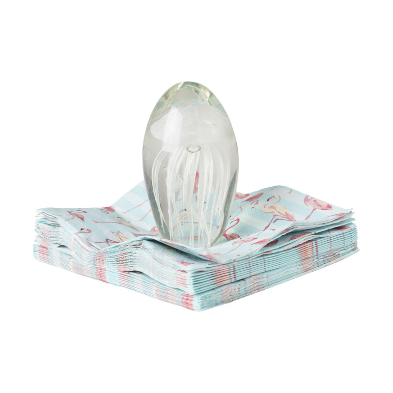 Ornament presse papier kwal in glas - wit