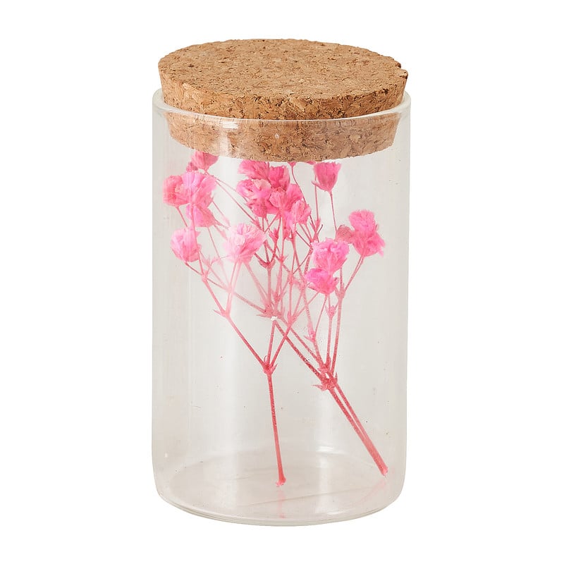 Droogbloem in glas - 8.5x5x5 cm - diverse varianten