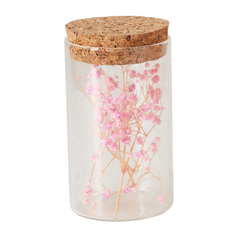 Droogbloem in glas - 8.5x5x5 cm - diverse varianten