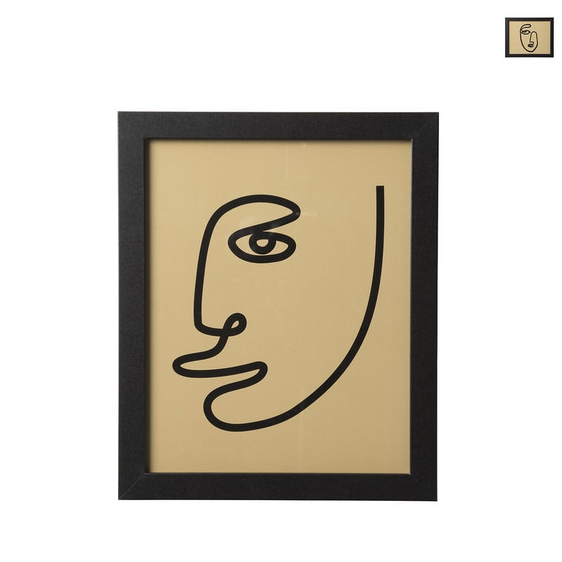 Schilderij gezicht - 28,4x1,2x23,3 cm - diverse varianten