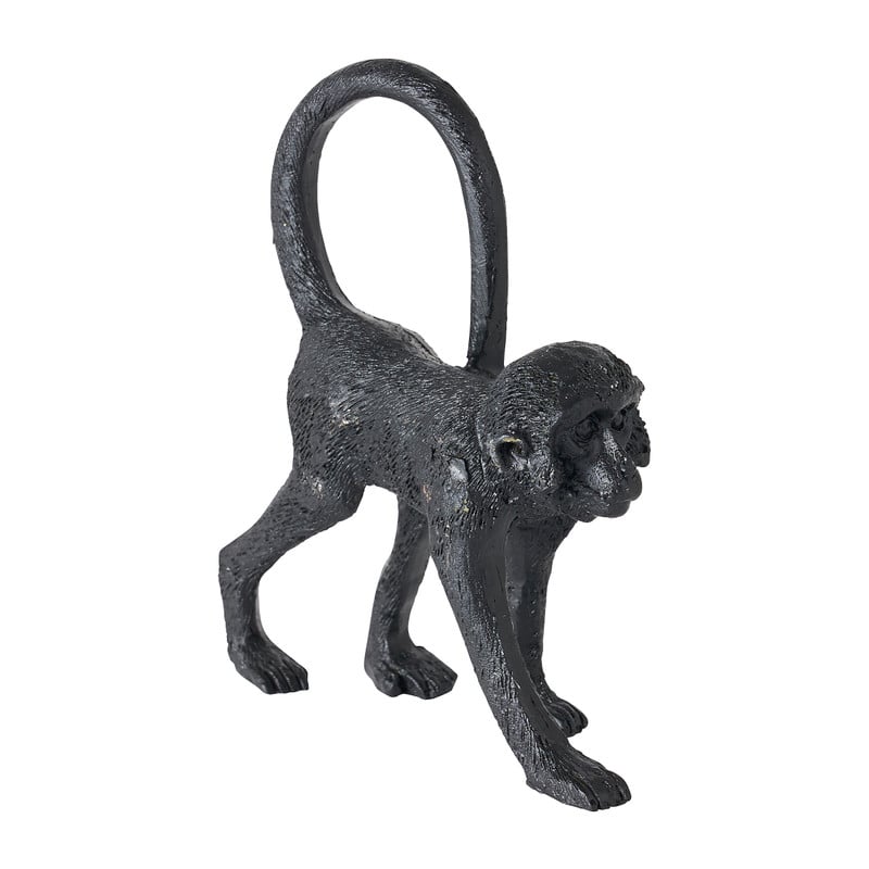 Beeldje aap - zwart - 10x4x11,5 cm