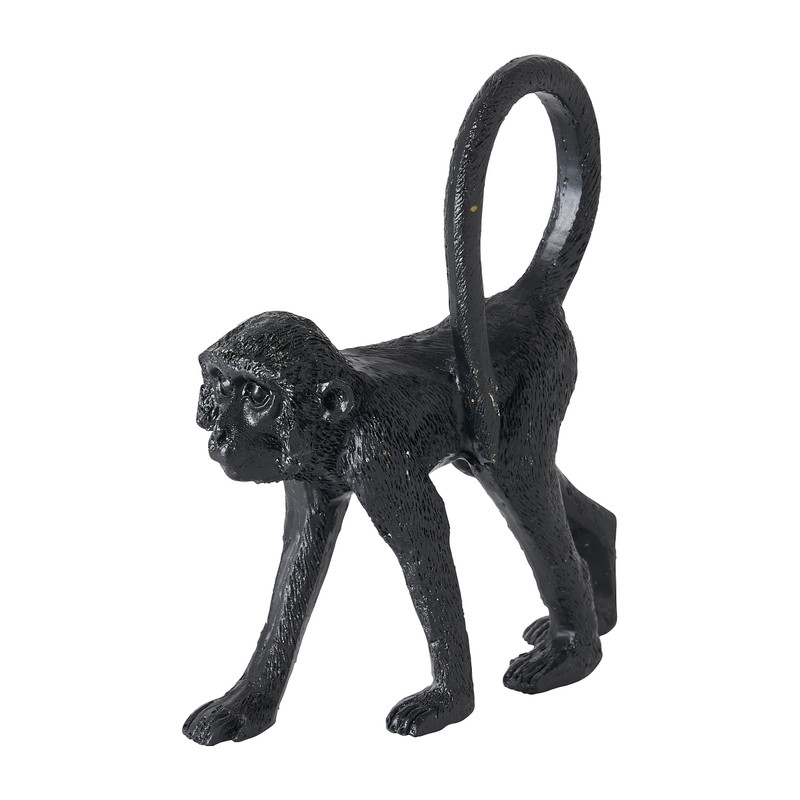 Beeldje aap - zwart - 10x4x11,5 cm
