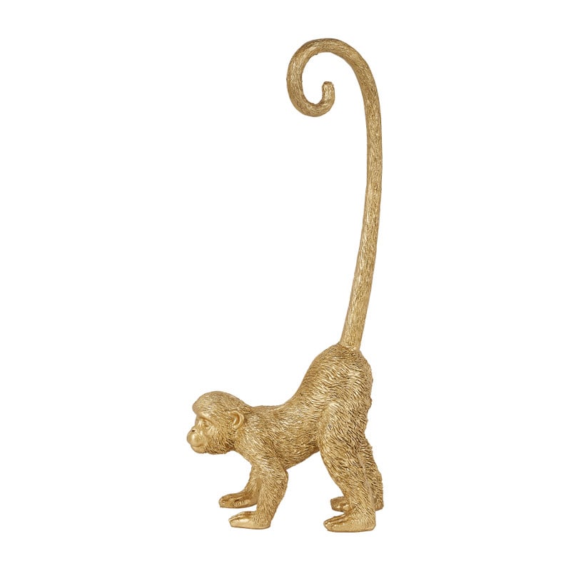 Beeldje aap - goud - 12,2x7,3x29,5 cm