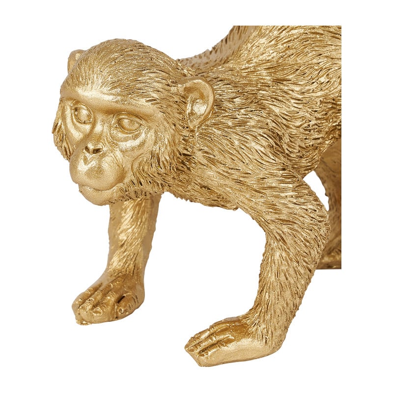 Beeldje aap - goud - 12,2x7,3x29,5 cm