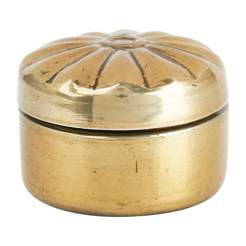 Opbergpotje reliëf - goud - ⌀5 cm 