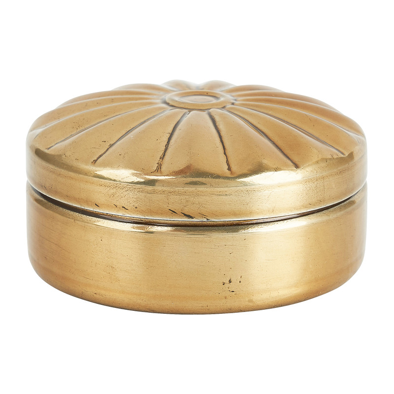 Opbergpotje reliëf - goud - ⌀7.5 cm 