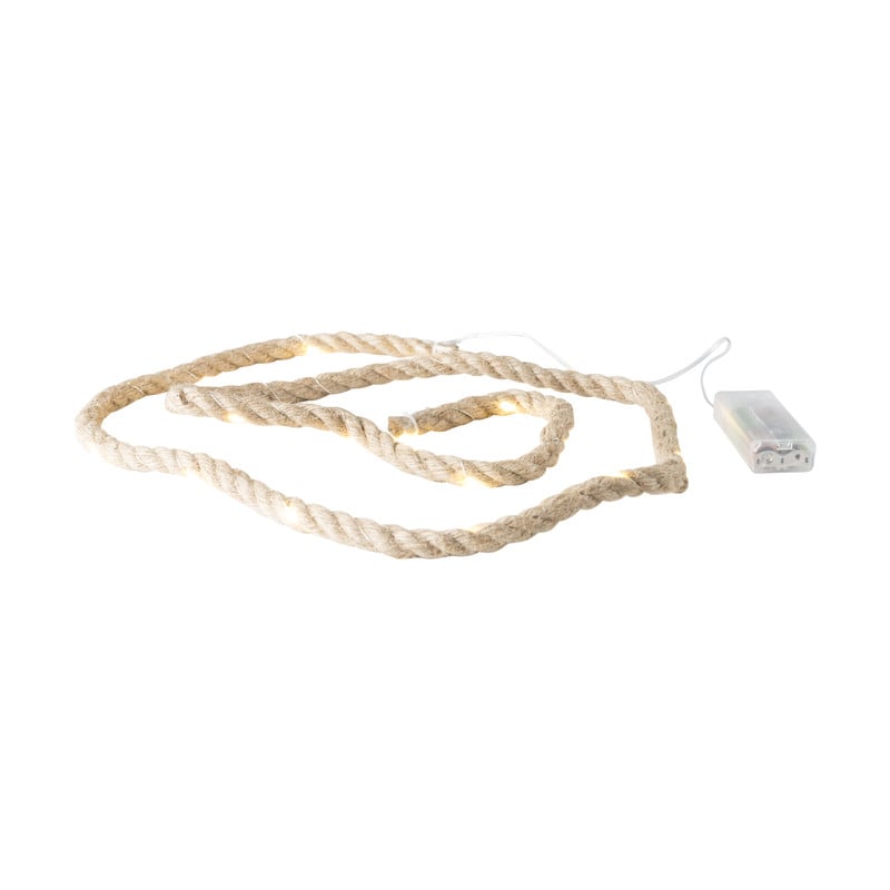 Touw slinger met lampjes - naturel - 160cm