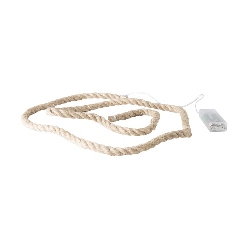 Touw slinger met lampjes - naturel - 160cm