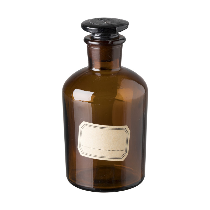 Apotheker fles - bruin - 6,5x6,5x14 cm