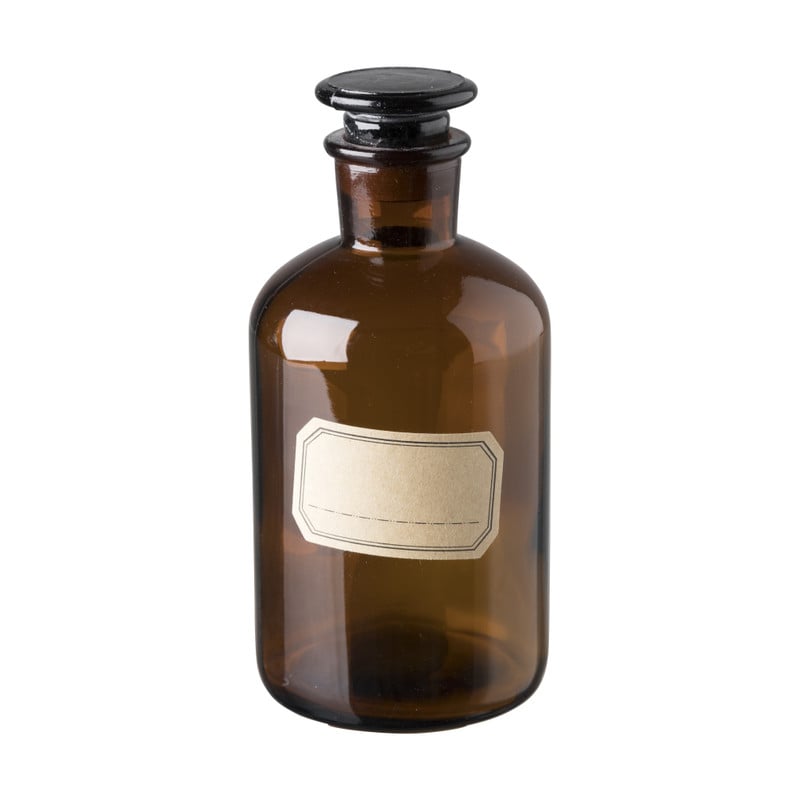 Apotheker fles - bruin - 8x8x17 cm