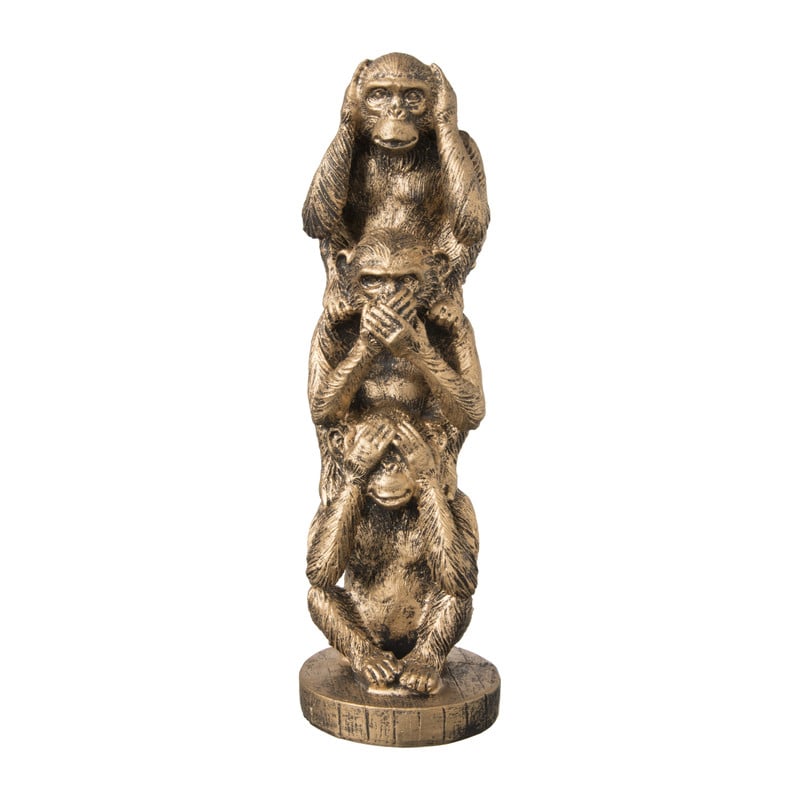 Beeldje apen - horen zien zwijgen - ⌀8x27 cm