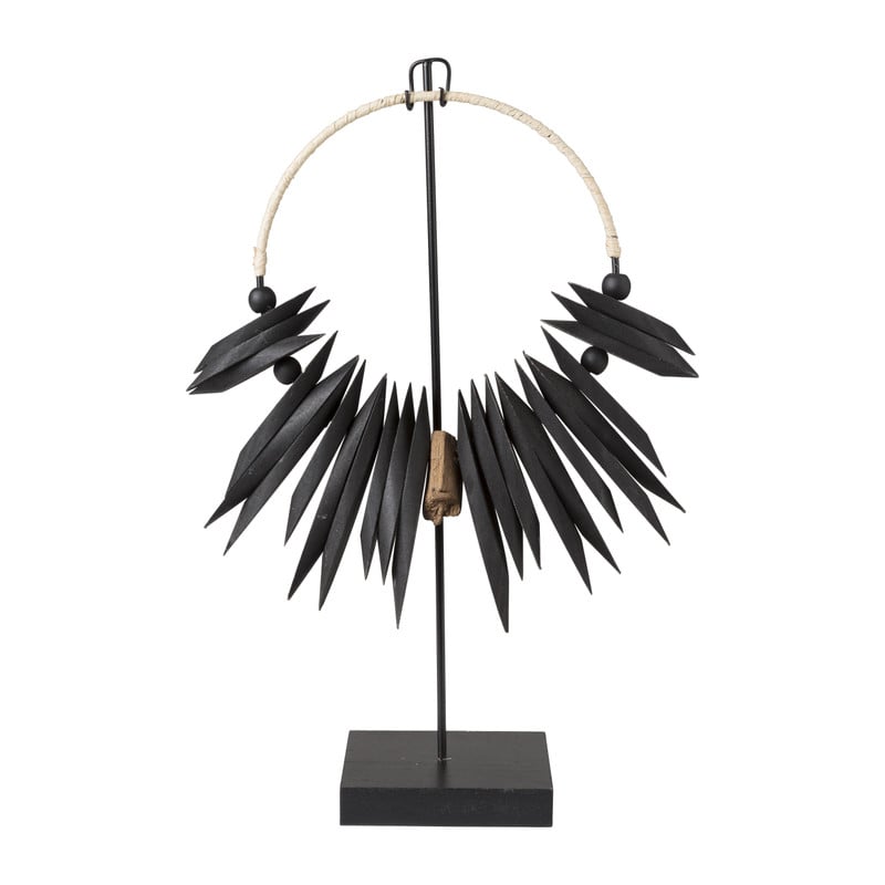 Staande decoratie met kralen - zwart - 30x10x41 cm