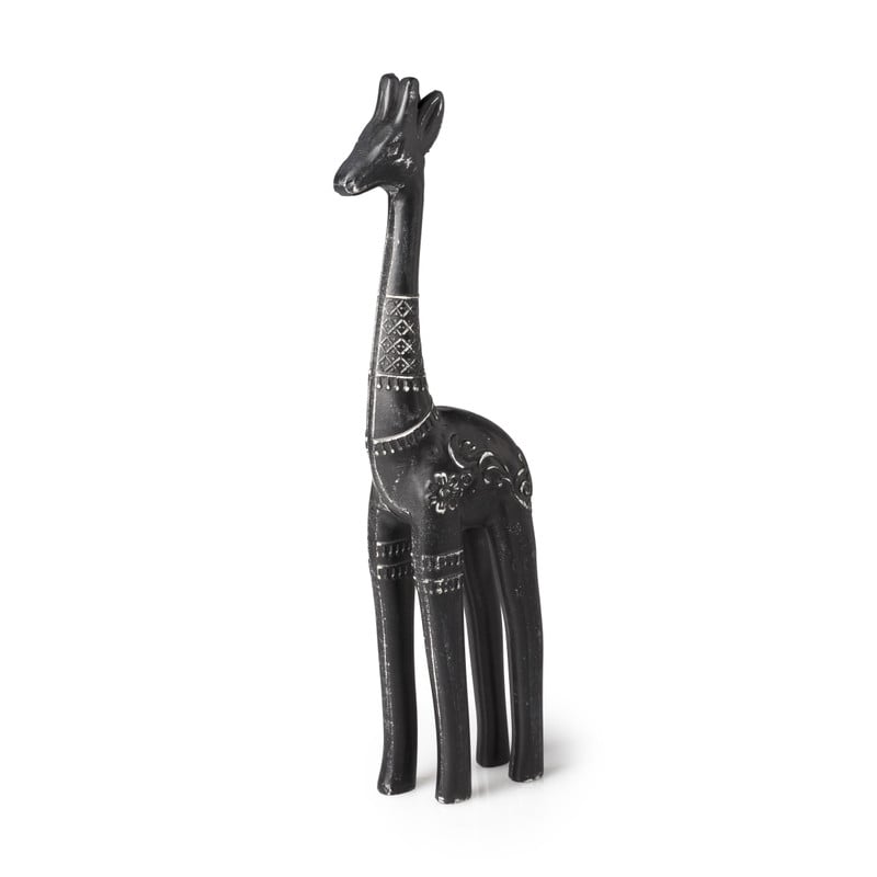 Beeldje giraffe - zwart - 39.5 cm 