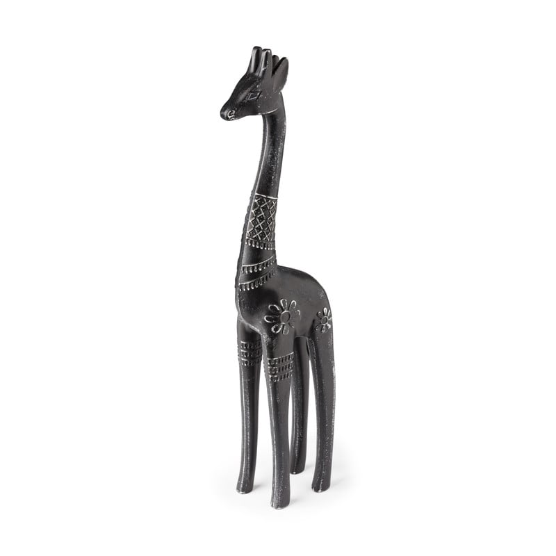 Beeldje giraffe - zwart - 54 cm 