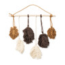 Wandhanger met blaadjes - beige - 50x50 cm