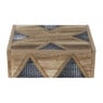 Opbergdoosje hout relief - 22x17x8 cm 
