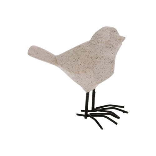 Vogel op pootjes - wit - 10.5x5x8.3 cm