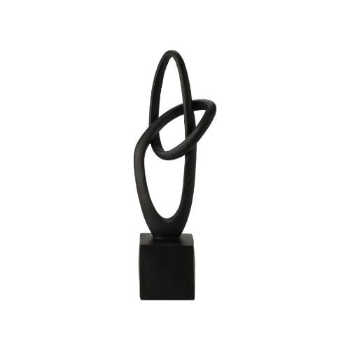Staande deco op voet - 38x13x8.5 cm - zwart