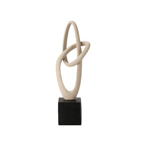 Staande deco op voet - 38x13x8.5 cm - wit