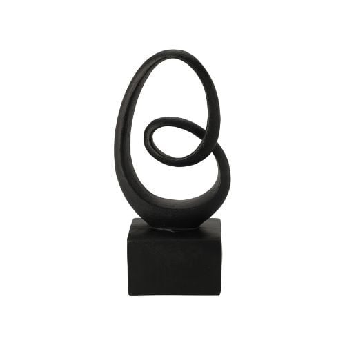 Staande deco op voet - 24.5x12x8.5 cm - zwart