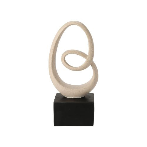 Staande deco op voet - 24.5x12x8.5 cm - wit