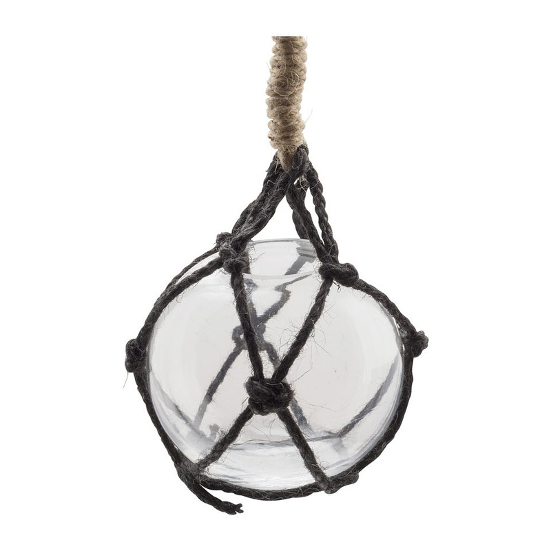 Glazen bol in touw - 8.5 cm