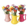 Vaasje met bloemen - licht roze - ø17x30 cm