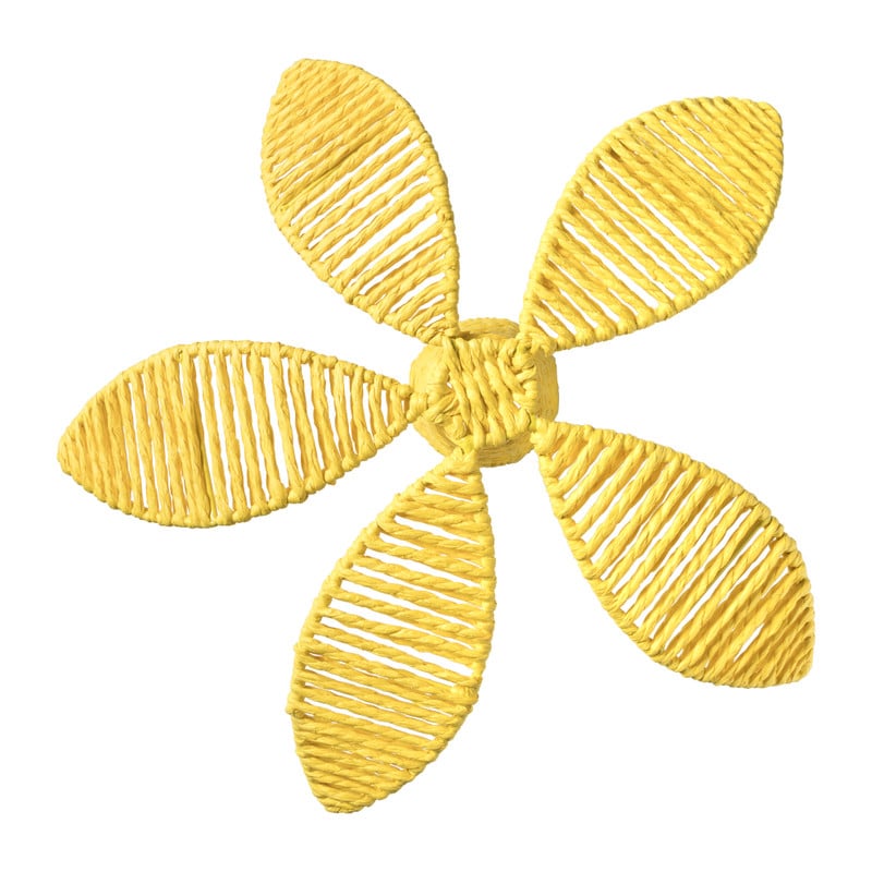 Decoratie palmboom - geel - 34x34x30 cm
