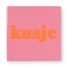 Siertegel Kusje - roze/oranje - 10x10x0.5 cm